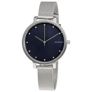 NWT Authentic Skagen Hagen Blue Sandblasted Dial Women's Watch